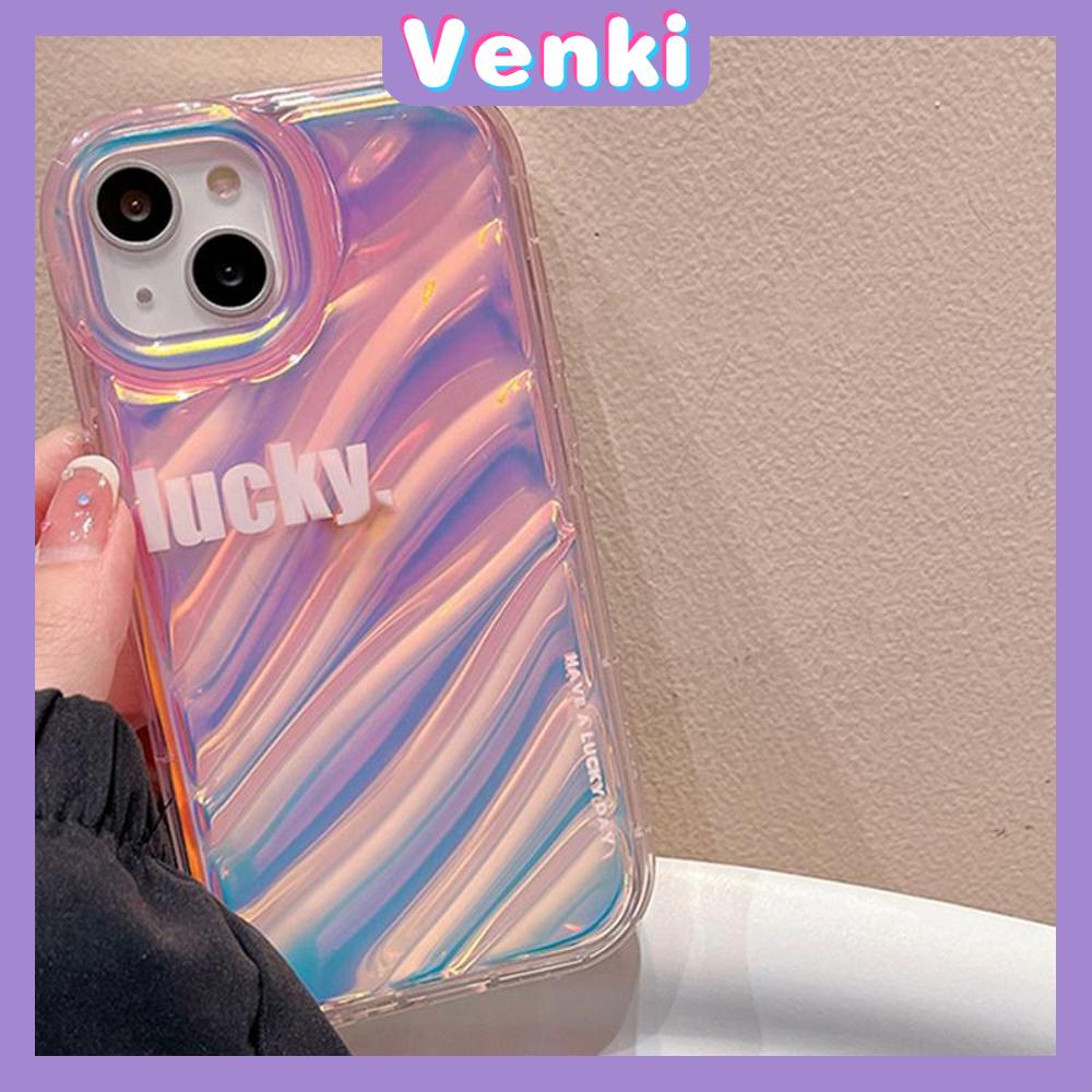 VENKI - For iPhone 11 iPhone Case Laser Reflective Transparent Phone Case TPU Soft Shockproof Airbag Case Protection Happy Lucky Compatible with iPhone 14 13 Pro max 12 Pro Max xr