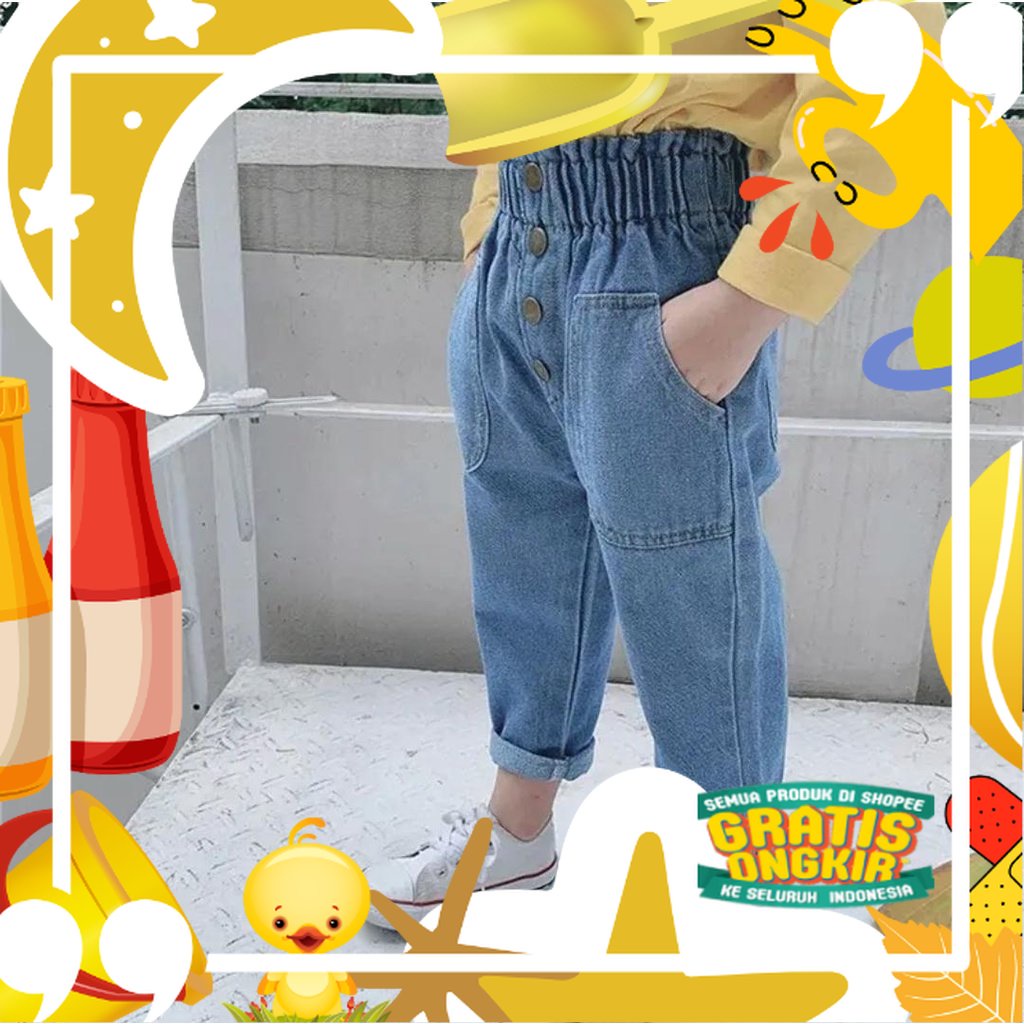 Celana Jeans Anak Perempuan INARA 1 - 9 Tahun / Celana Jeans Anak Cewek / Jeans Anak Perempuan/ Lucu