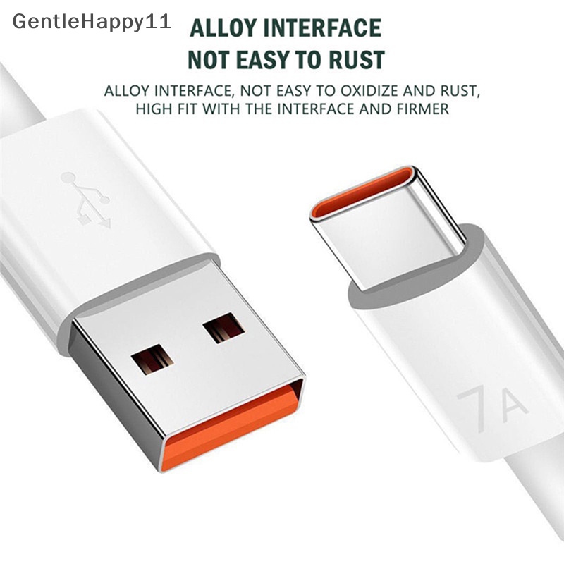 Gentlehappy 7A USB Type C Kabel Charge Super-Cepat Huawei 100W Charging Data Cord Quick Charger Cable Untuk OPPO Huawei Xiaomi Vivo Honor Kabel Data id