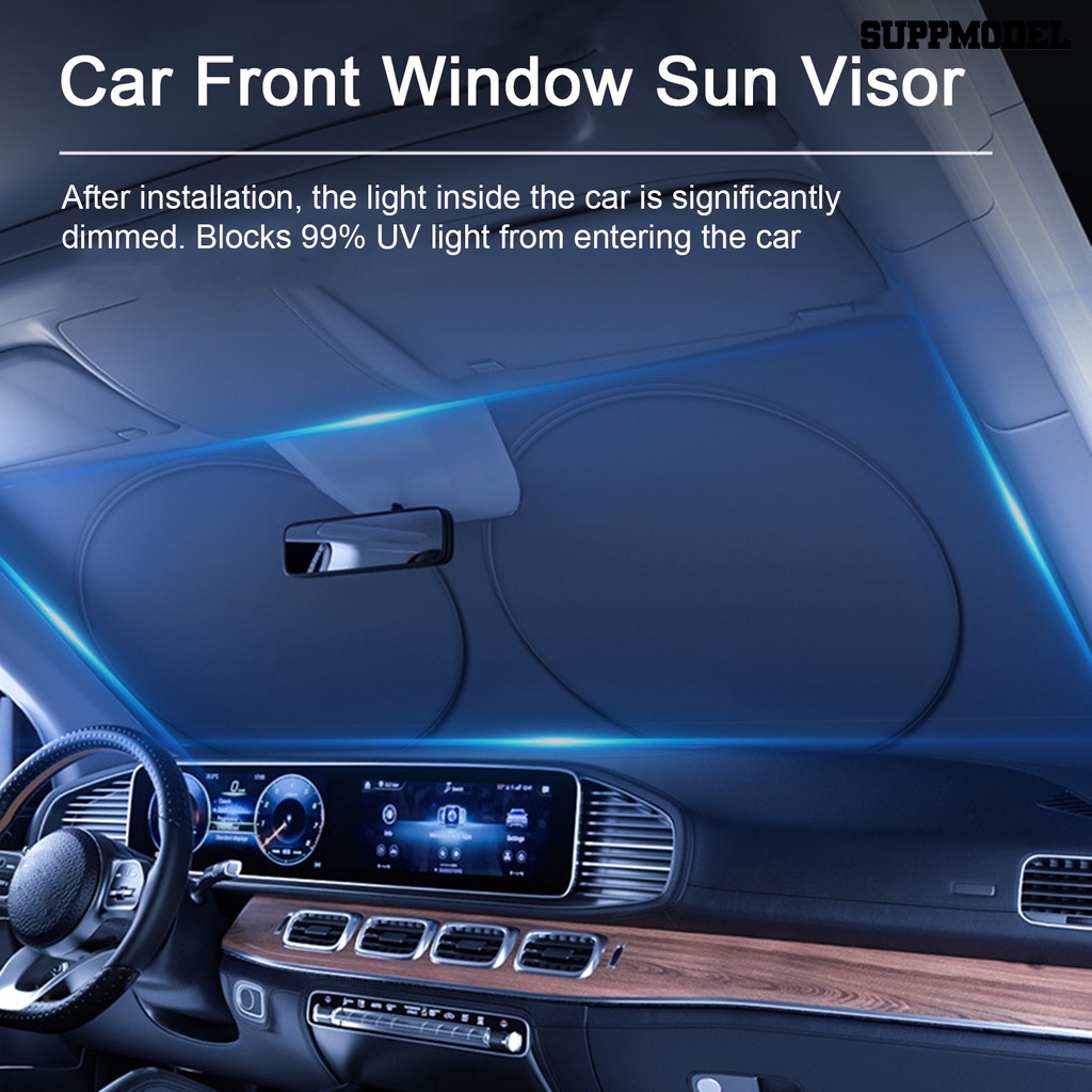 [SM Auto] Kerai Lipat Cahaya Blocking Peredam Panas Perlindungan UV Musim Panas Penutup Kaca Mobil Sun Shade Visor Protector Aksesoris Interior