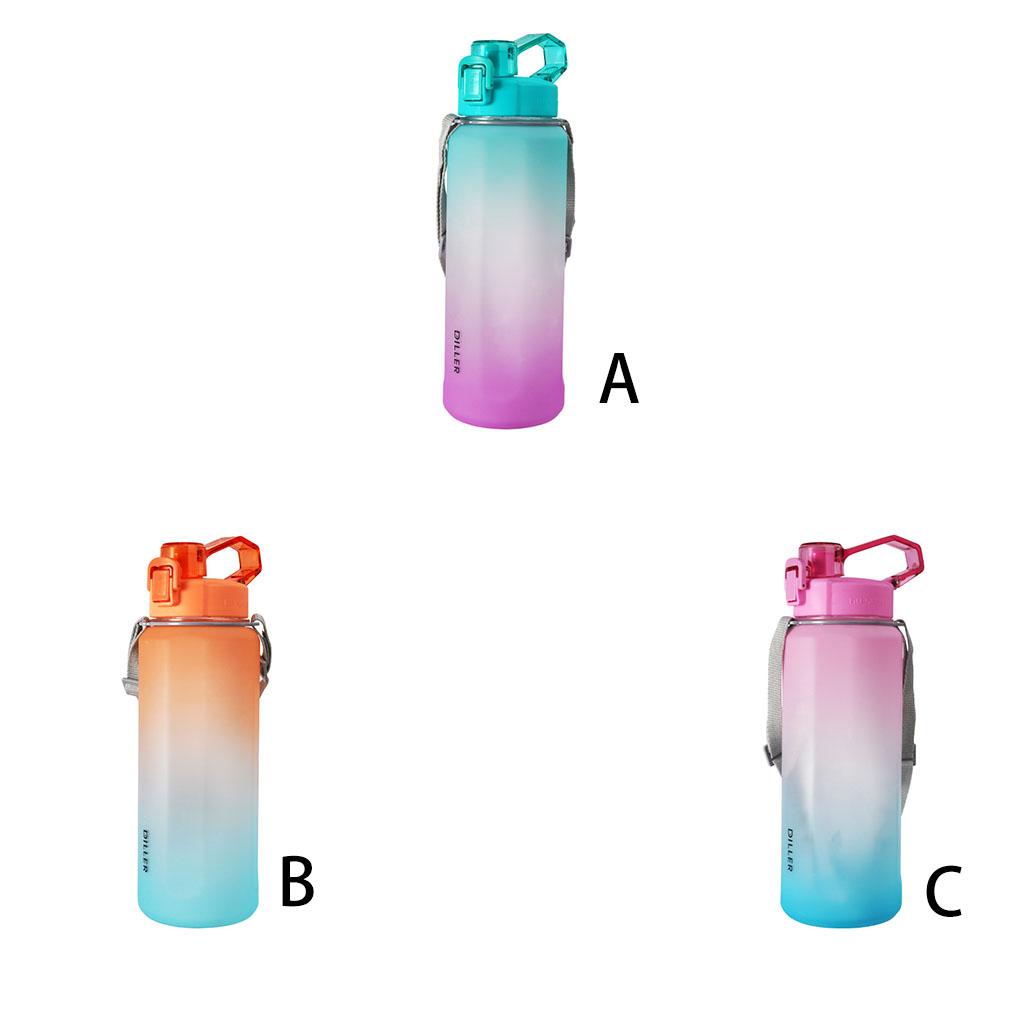 Botol Air Gradien Penutup Pantul Ketel Portabel Kapasitas Besar Kait Tali Termos Skala Barang Olahraga Universal Outdoor