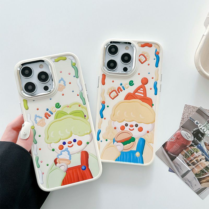 Nice ICE Cream Girl Soft Silicon Case HP iP iPhone 12 13 14 Pro Max 11 Woman FTD Casing Apple