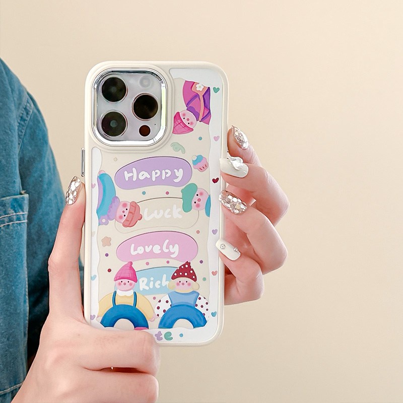 Children Wearing Hat Soft Silicon Case HP iP iPhone 12 13 14 Pro Max 11 Girl Woman FTD Casing Apple