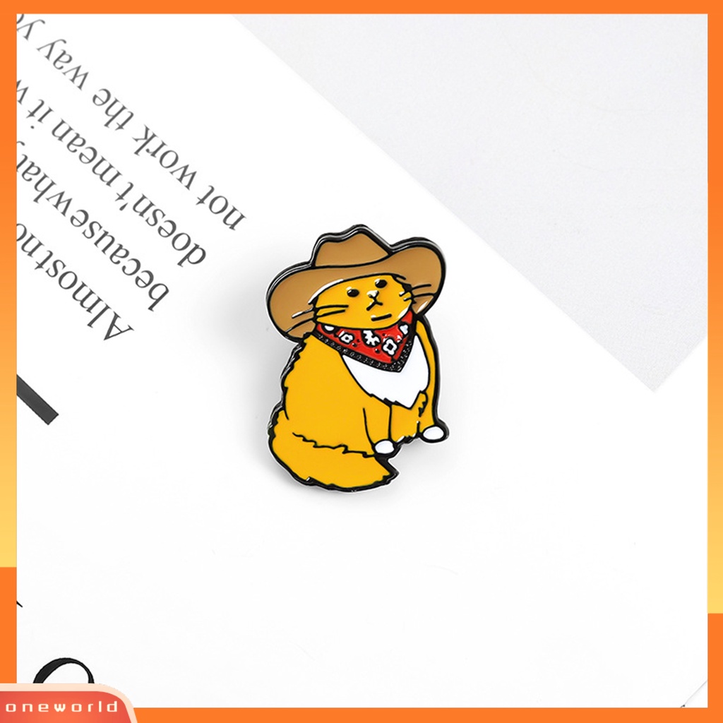 [ONE] Ladies Bros Geometris Peniti Dekorasi Unisex Koboi Kucing Enamel Kerah Pin Aksesoris Fashion