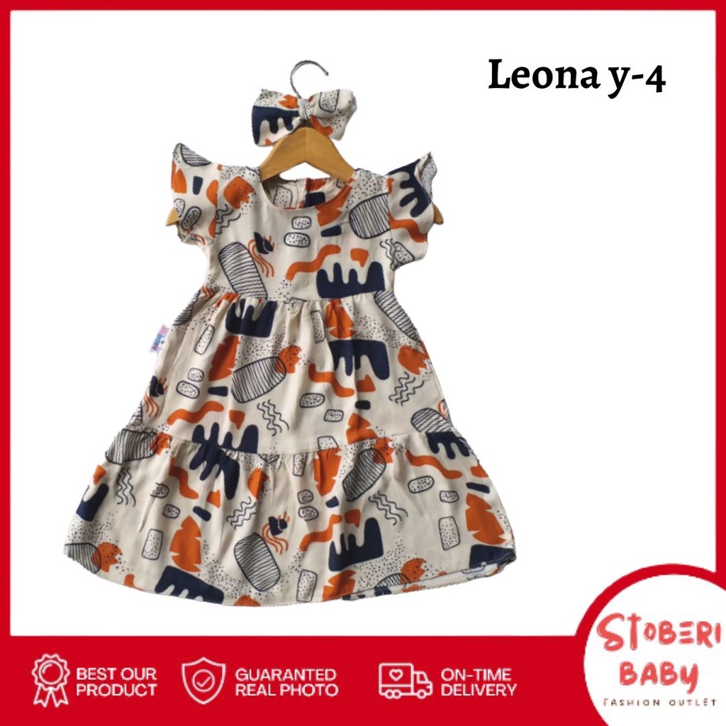 stoberi baby - BBB DRESS LEONA dress anak perempuan bayi motif bunga lucu free headband