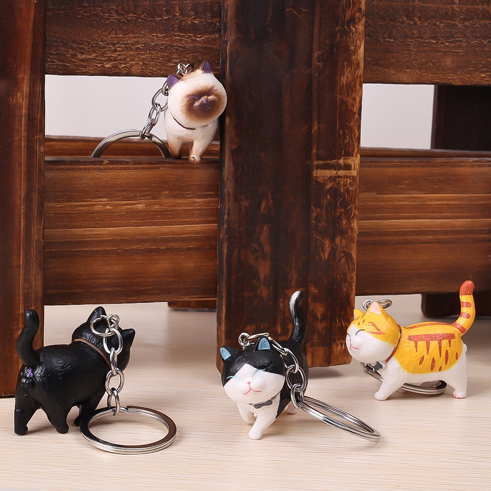 [HOT Sale] Hewan Pria Gantungan Kunci Dekorasi Liontin Cure Keychain Untuk Gantungan Kunci Mobil, Tas Gantungan Kunci Wanita Berbentuk Kucing Kreatif Populer Lucu Kartun Gantungan Kunci Aksesoris