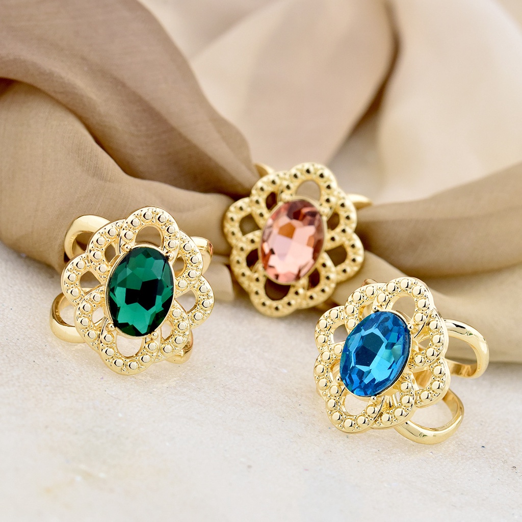 Gesper Syal Sutra All-Match High-End Gaya Baru Cincin Selendang Gesper Jilbab Cincin Multifungsi Mahkota Batu Permata