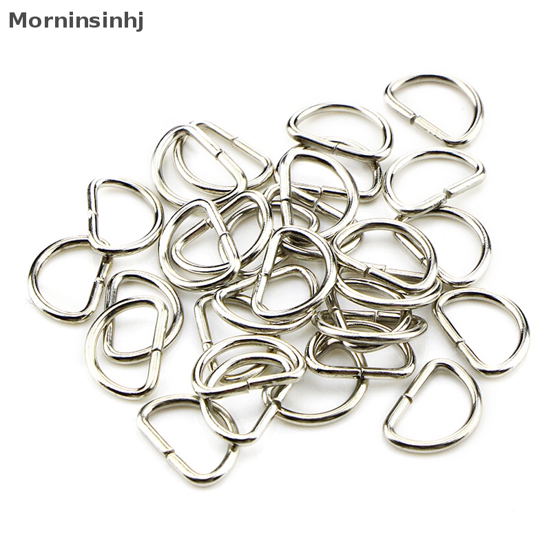 Mornin 10Pcs Metal D Ring D-rings Dompet Gesper Untuk Pakaian Tas Case Tali Web Belt id