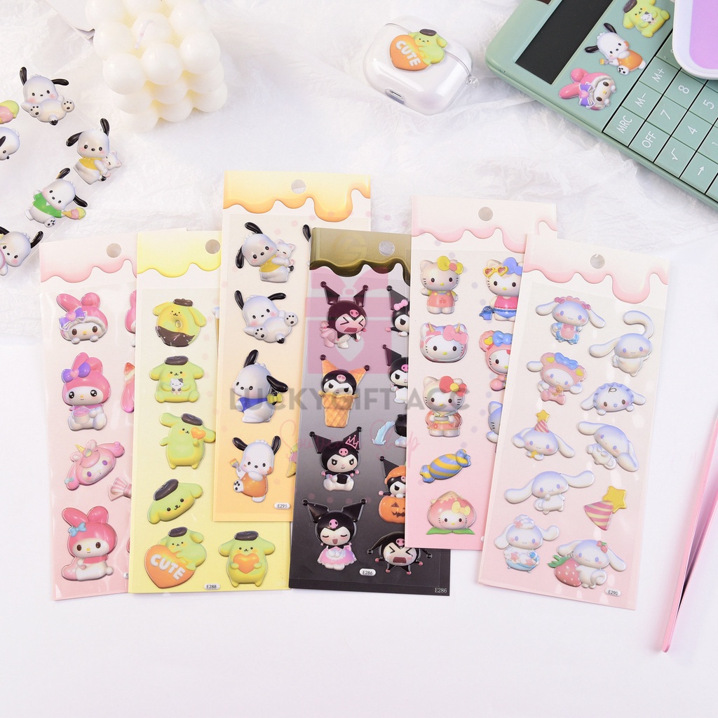 

STICKER SANRIO 3D TIMBUL / STIKER 3D TIMBUL KARTUN JEPANG / REAL STICKER CINNAMOROL MELODY KUROMI