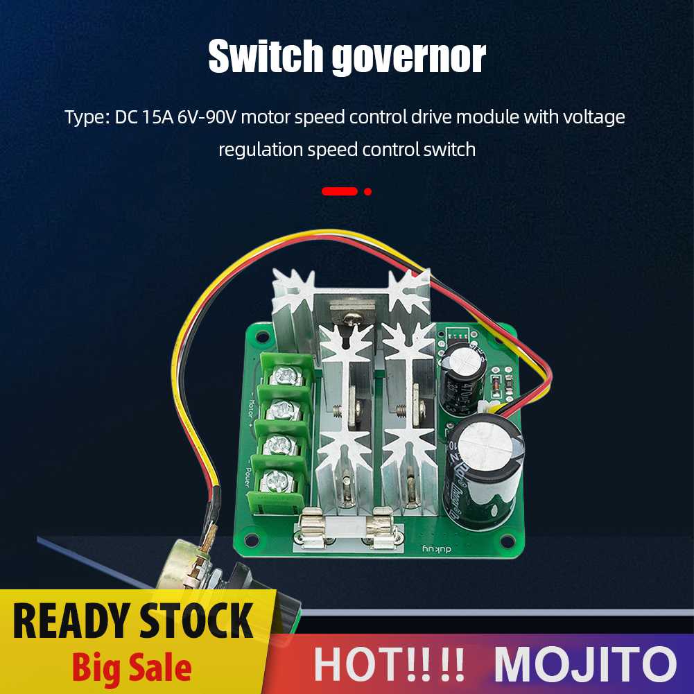 Modul Penggerak Gubernur Saklar DC6V-90V Torsi Besar 15A Motor Speed Controller