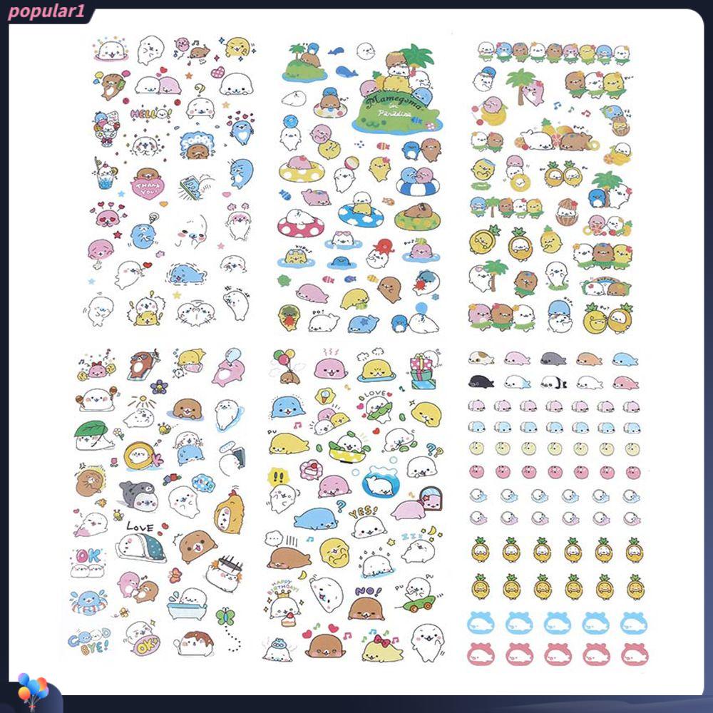 Populer 6pcs/set Stiker Cute Japanese-style Stationery Animal