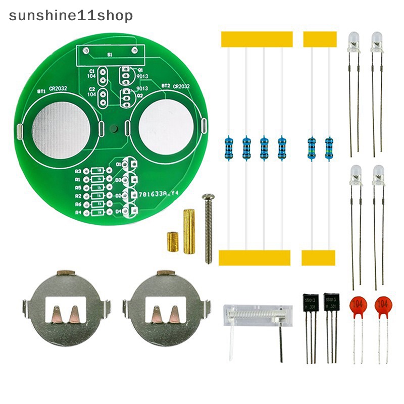 Sho 1Pc Kit Elektronik LED Gyro DIY Welding Kit Rotag Lentera Komponen Inline N