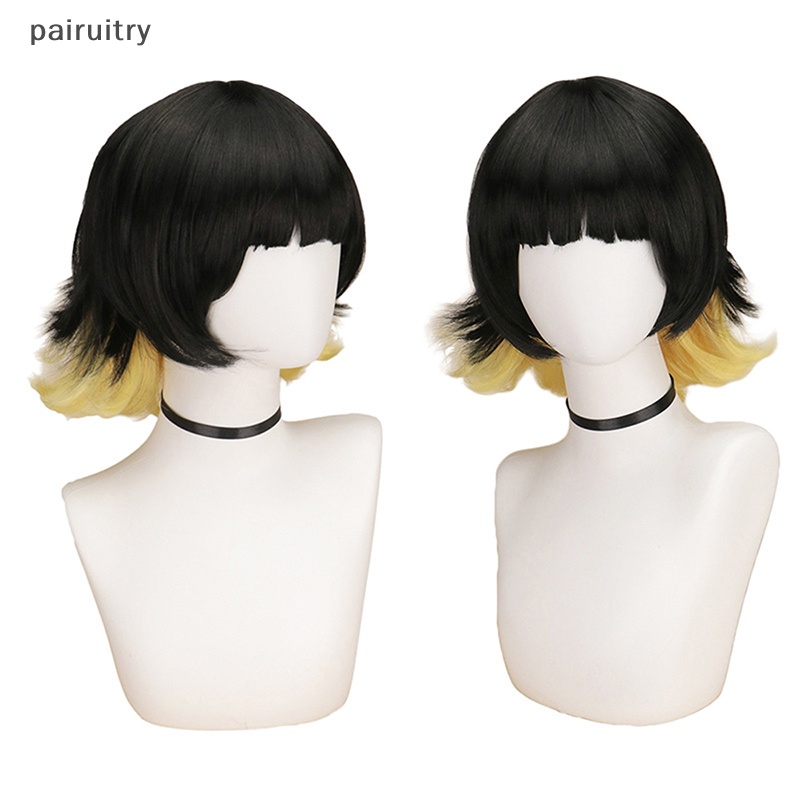 Prt Blue Lock Bachira Meguru Cosplay Wig Hitam Kuning Rambut Pendek Halloween Bermain Peran Tahan Panas Anime Hiasan Kepala PRT