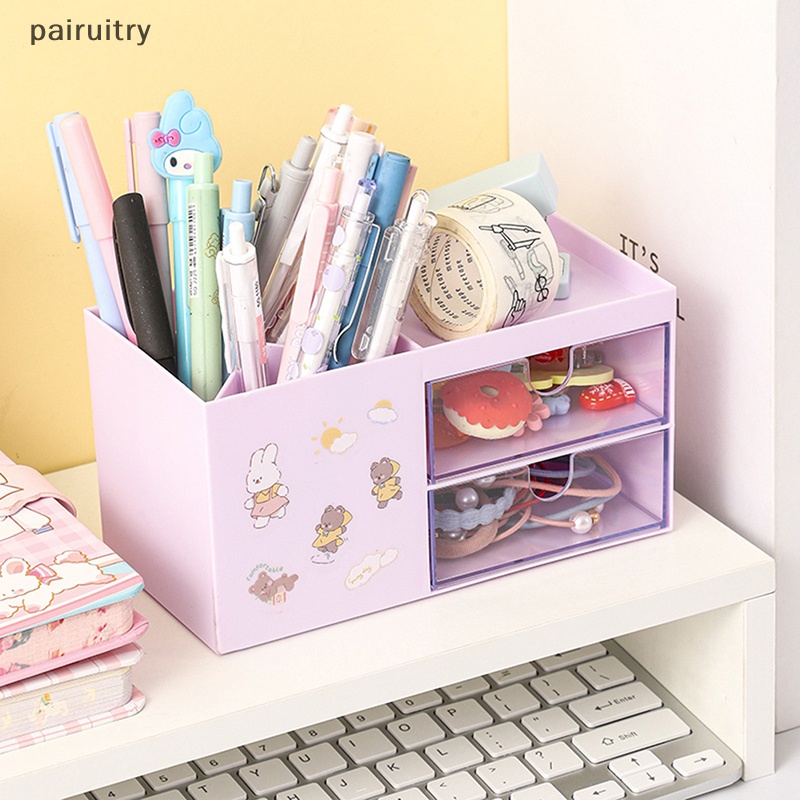 Prt Desktop Drawer Storage Box Novel Kapasitas Besar Desktop Aksesoris al Organizer Box Serba Serbi Kotak Penyimpanan Kosmetik PRT