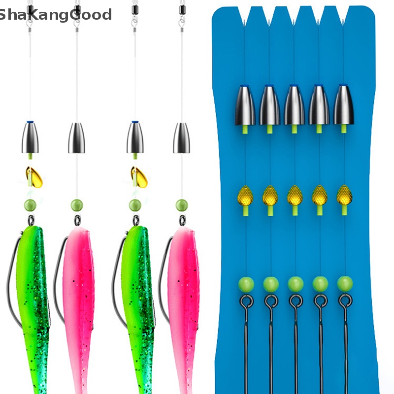 Skid Tackle Kombinasi Jig Kepala Ikan Line Binded Hooks Luminous VIB Sendok Umpan Dengan SKK