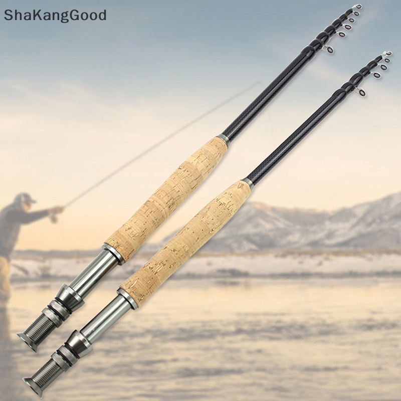 Skid 2.1m2.4m2.7m Telescopic Fly Fishing Rod Portable Carbon Fast M Power Fly Trout Lure Fishing Tackle Rod Alat Pancing pesca SKK