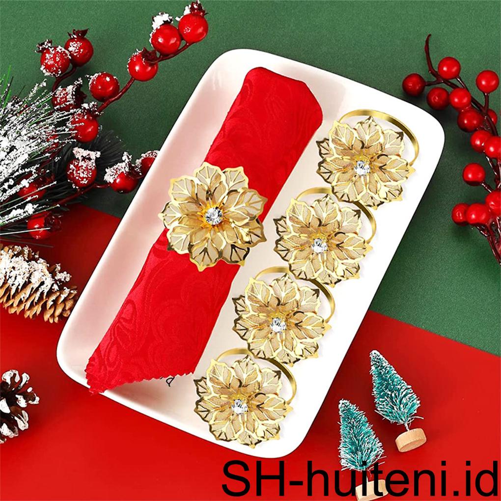 6x Napkin Ring Paper Clip Dekorasi Meja Tahan Karat Stainless Steel Pengerjaan Halus Stainless Steel Restoran Hias