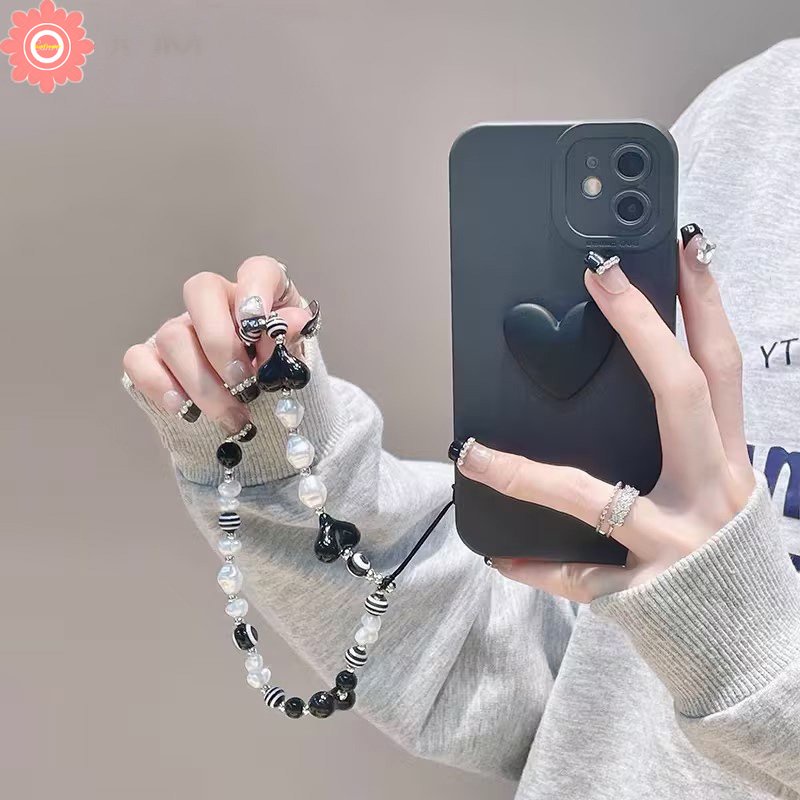 Korea Fashion Kelinci Lucu Beruang Ikatan Simpul Bunga Mutiara Imitasi Manik-Manik Ponsel Rantai Ponsel Lanyard Aksesoris Phone Charms