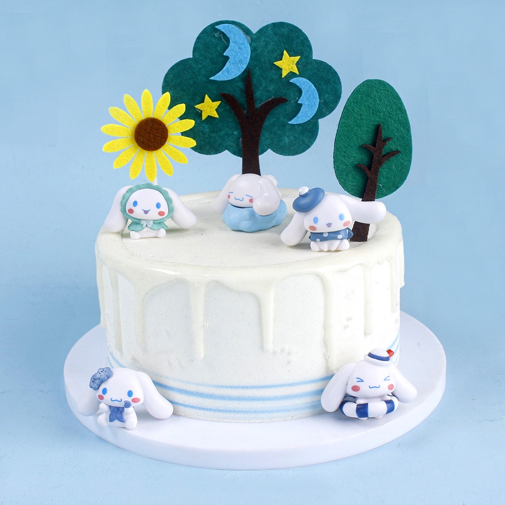 Kartun Baru PVC Cinnamoroll Hiasan Kue Dekorasi Hiasan Gadis Desktop Dekorasi Hiasan Hadiah Kecil