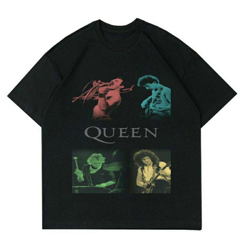 BAJU BAND QUEEN | T-SHIRT BAND QUEEN BLACK | KAOS BAND QUEEN VINTAGE | BAJU KAOS PRIA | KAOS OVERSIZ