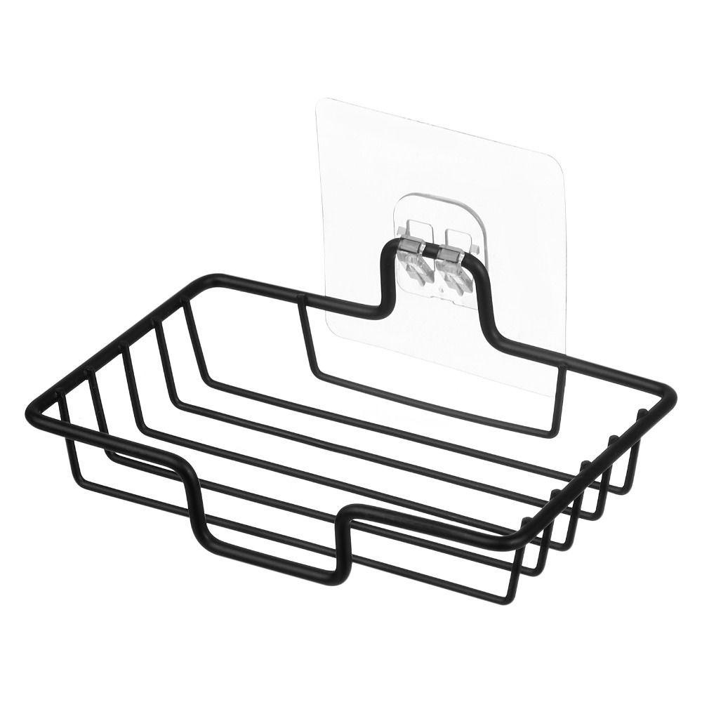 Populer Tempat Sabun Cuci Piring Aksesoris Kamar Mandi Dapat Ditempel304Karat Stainless Steel Rak Piring Sabun Tempel Dinding Kotak Drain Stainless Steel Soap Tray