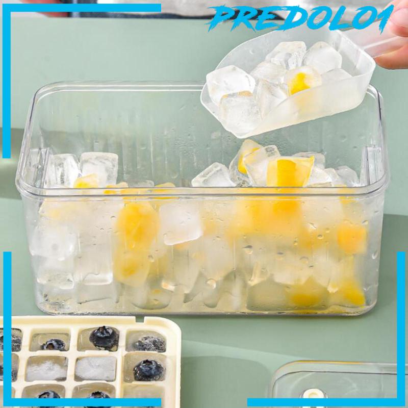 [Predolo1] Ice Cube Tray Tipe Press Reusable Hemat Tempat Untuk Minuman Freezer Chilling