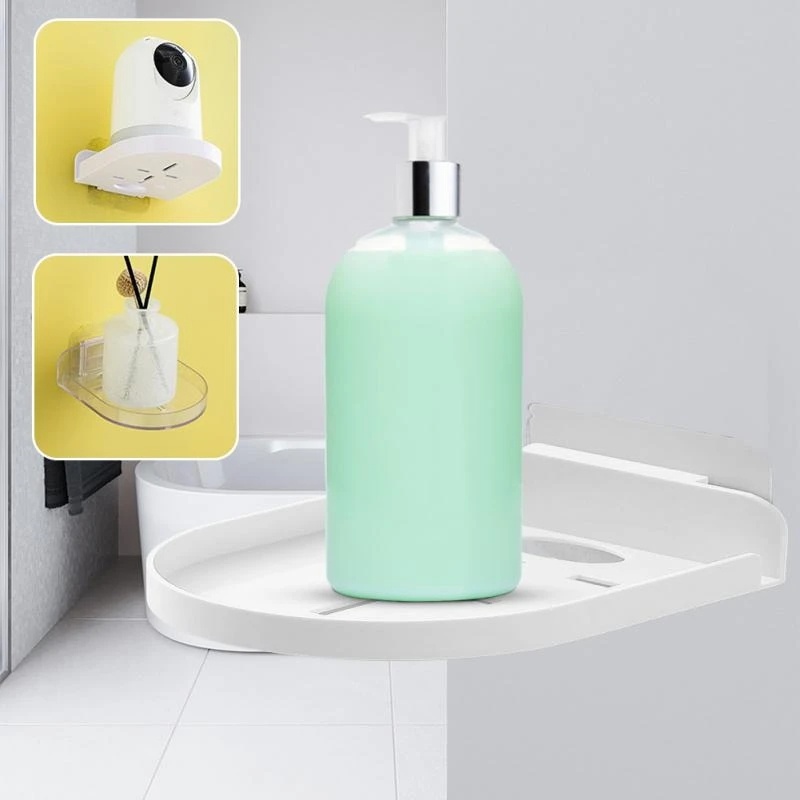 Wall Mount Floating Stand Holder Rak Dinding Plastik Kamar Mandi Ruang Tamu Rak Kamera Transparan Penyimpanan Stand Monitoring Tray Penyimpanan Organisasi