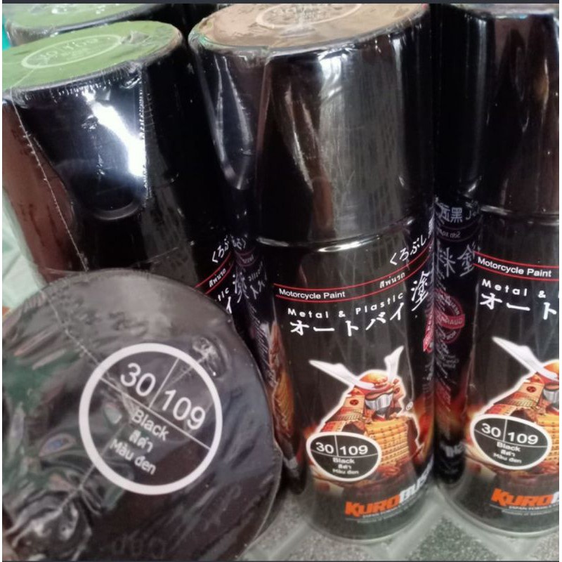 Samurai Paint Pilok Pilox Cat Semprot Warna Black Glossy / Hitam Mengkilap 400ml (109)