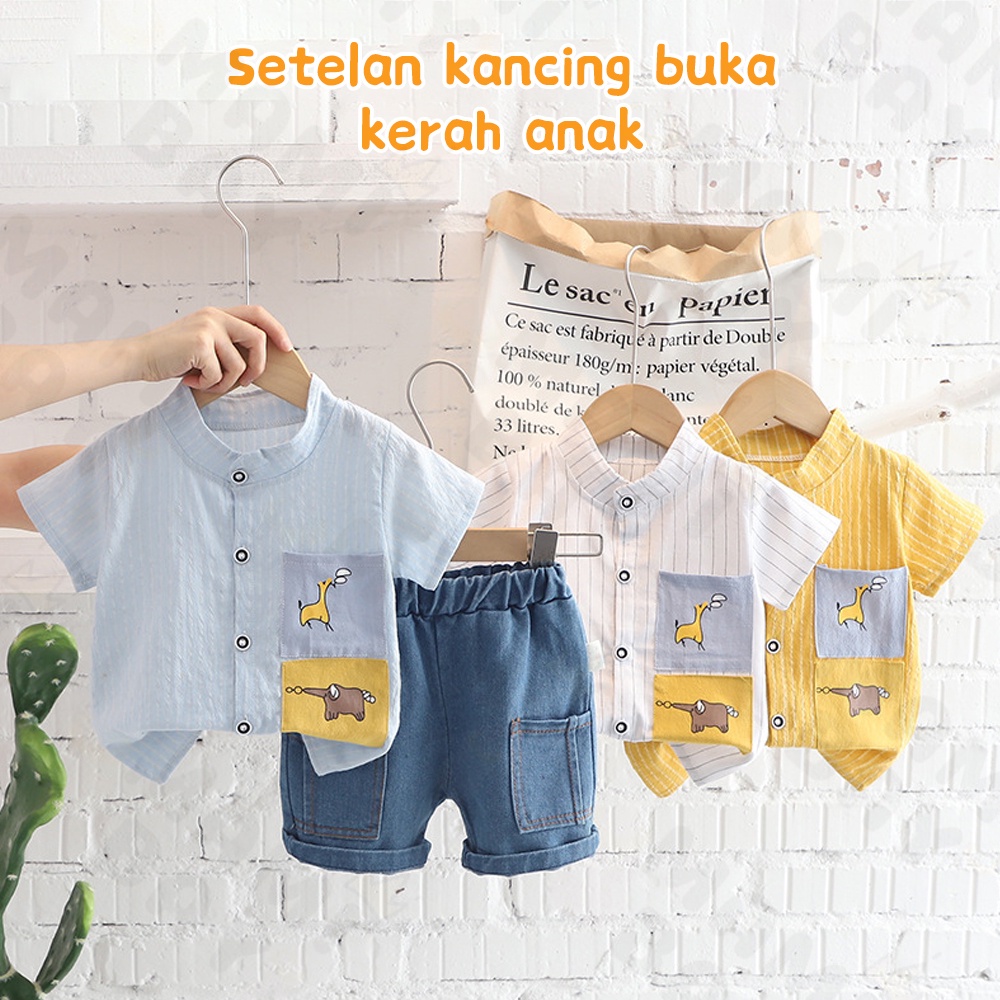 Mamibayi Piyama Lengan Pendek Import Baju Bayi Setelan Motifi Lucu Stelan Anak Bayi Import