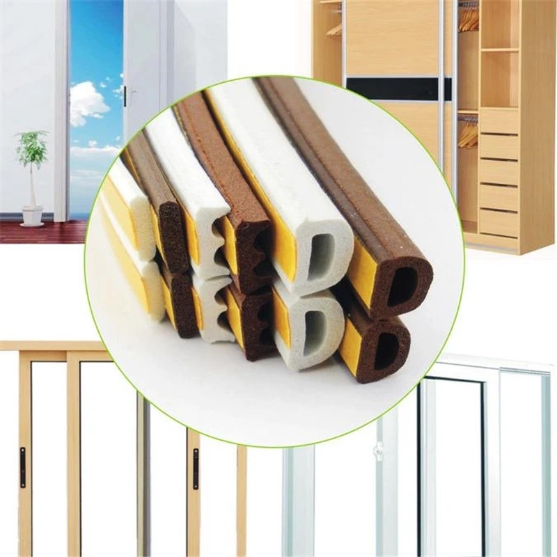 12 M/Roll Cuttable D Type Self Adhesive Sealing Strips Pintu Jendela Tahan Angin Kontrol Serangga Isolasi Tabrak Karet Weatherstrip Windshield Tape