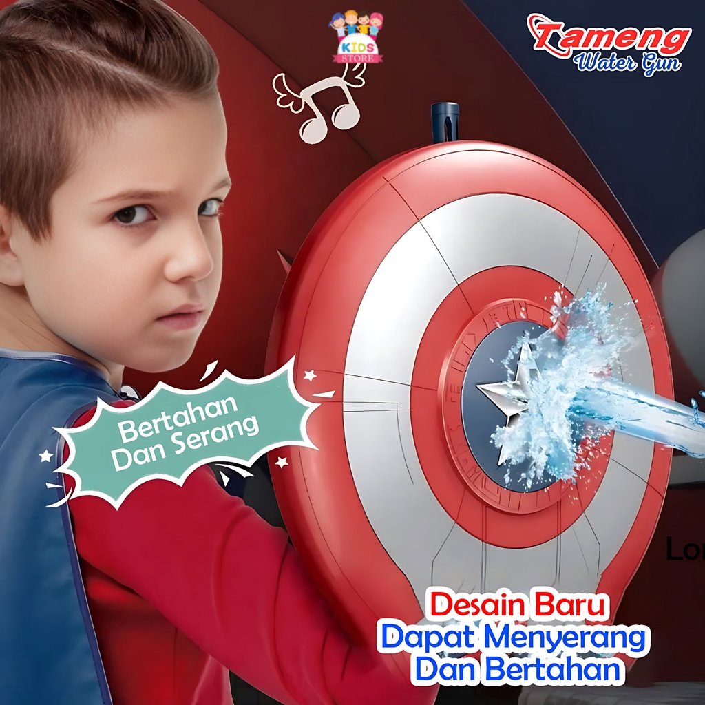 Tameng &amp; Tembakan Air | Mainan Anak Laki Laki Tembak Tembakan Air | Water Gun Captain Shield Elektrik