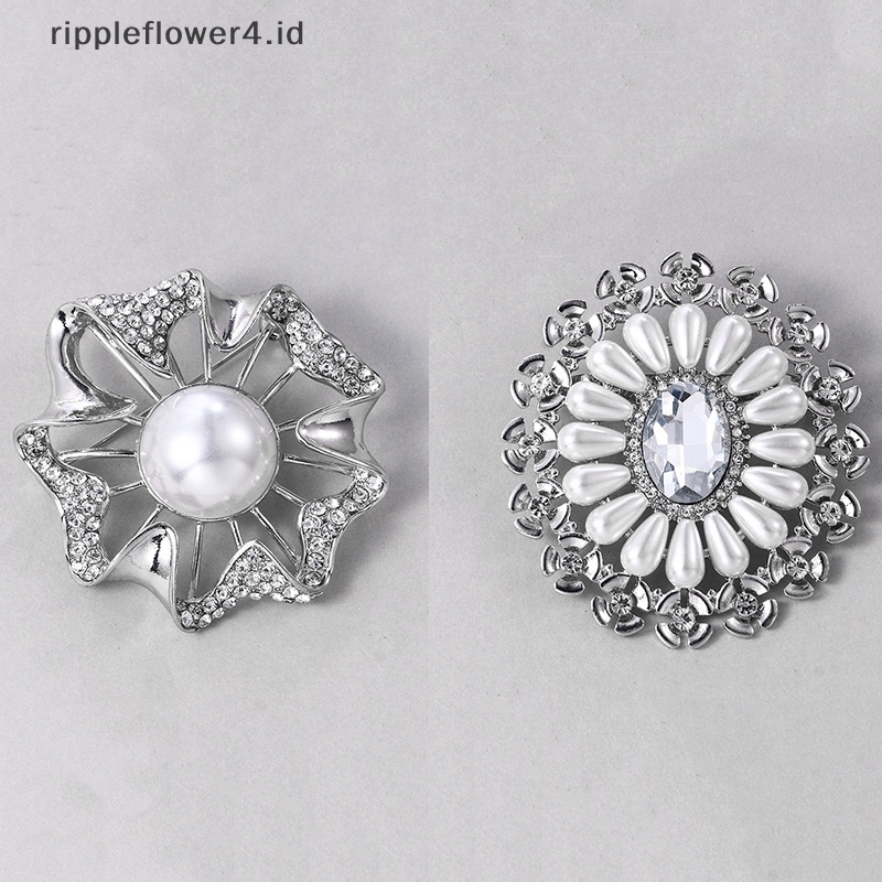 {rippleflower4.id} Bros Kristal Vintage Untuk Pernikahan Wanita Gaun Pesta Berlian Imitasi Pengantin Buket Tetesan Air Bros Pin~