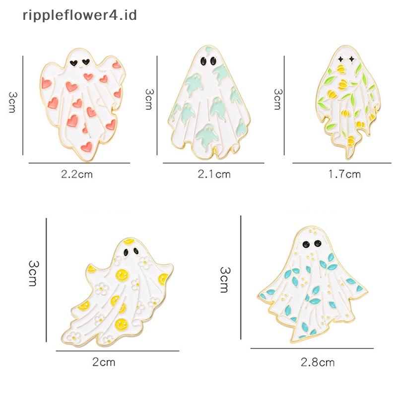 {rippleflower4.id} Enamel Pin Halloween Hantu Seram Bros Kerah Lencana Ransel Pakaian Pin Kartun Lucu Perhiasan Hadiah Untuk Teman Anak~