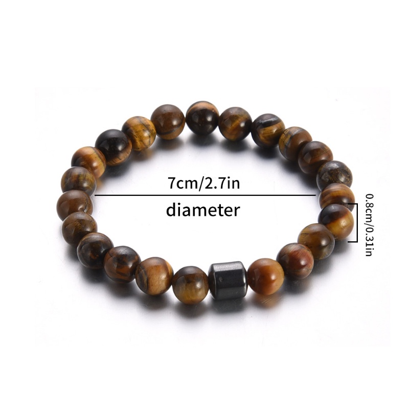 Gelang Manik-Manik Batu Tiger Eye/ Gelang Tali Kepang Adjustable/ Lava Rock Pria Wanita Yoga Healing Balance Bracelets