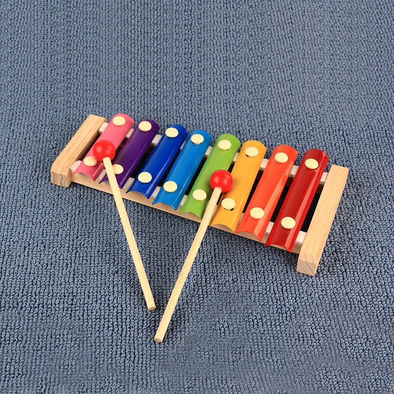 Anak-anak Belajar Musik Kayu8Catatan Xylophone Bayi Anak Montessori Sensory Toys