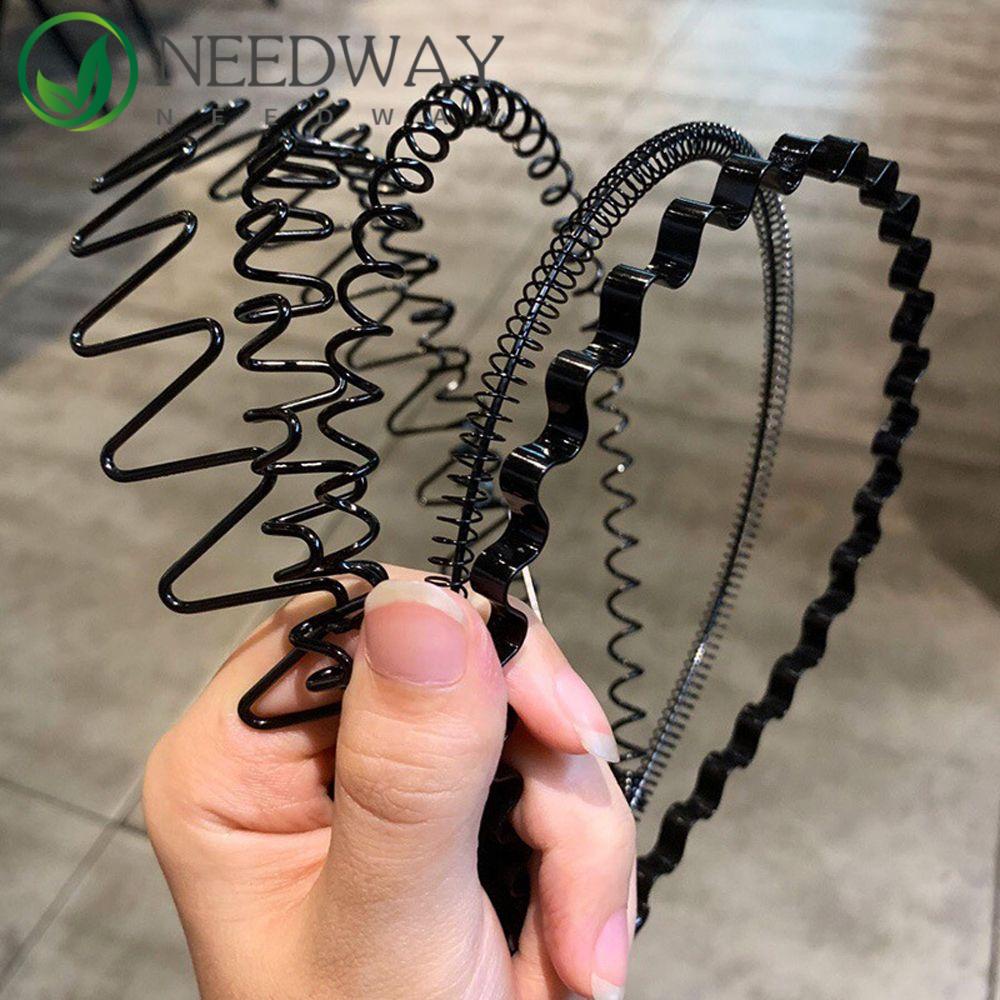 Needway   Pria Rambut Hoop Sport Rambut Gimbal Spiral Ikat Kepala Trendi Besi Musim Semi Gaya Korea Hiasan Kepala