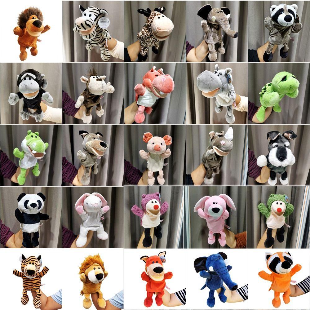 REBUY Rebuy Hewan Tangan Wayang Belajar Edukasi Dini Bayi Game Sarung Kartun Mainan Mewah Boneka Kucing Alat Peraga Interaktif Kelinci Panda Anak Wayang