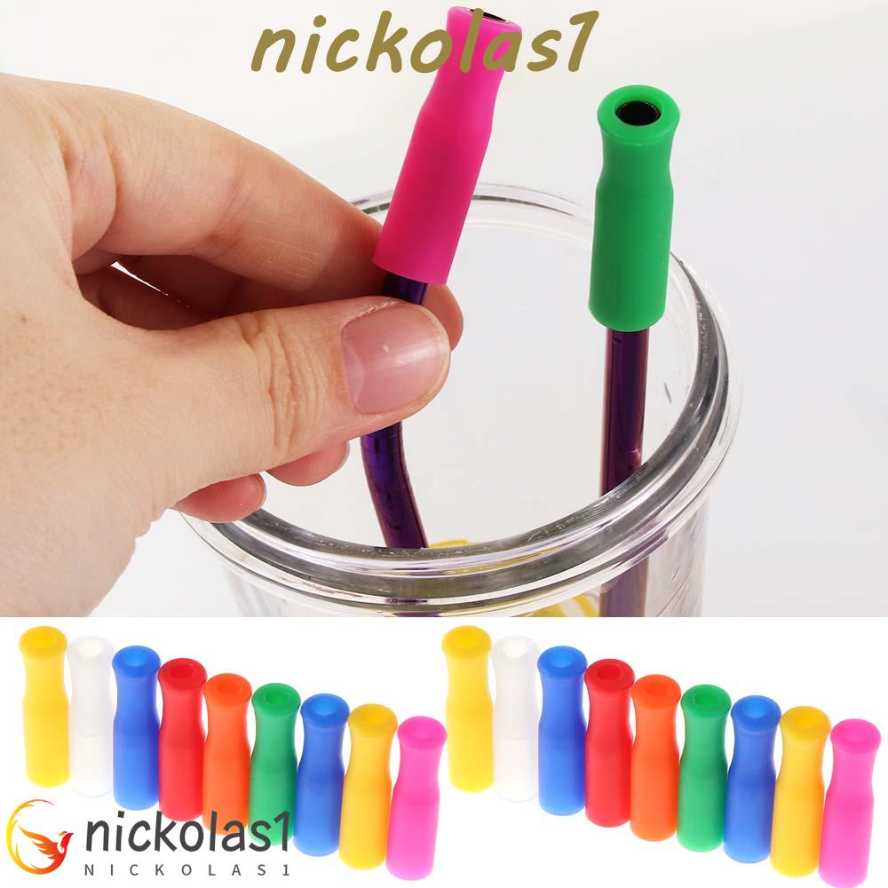 Nickolas1 Straw Tip Silicone No Rattle Cegah Melepuh Cocok Untuk Sedotan Stainless Steel Lebar 6mm Straw Cover Aksesoris Pesta