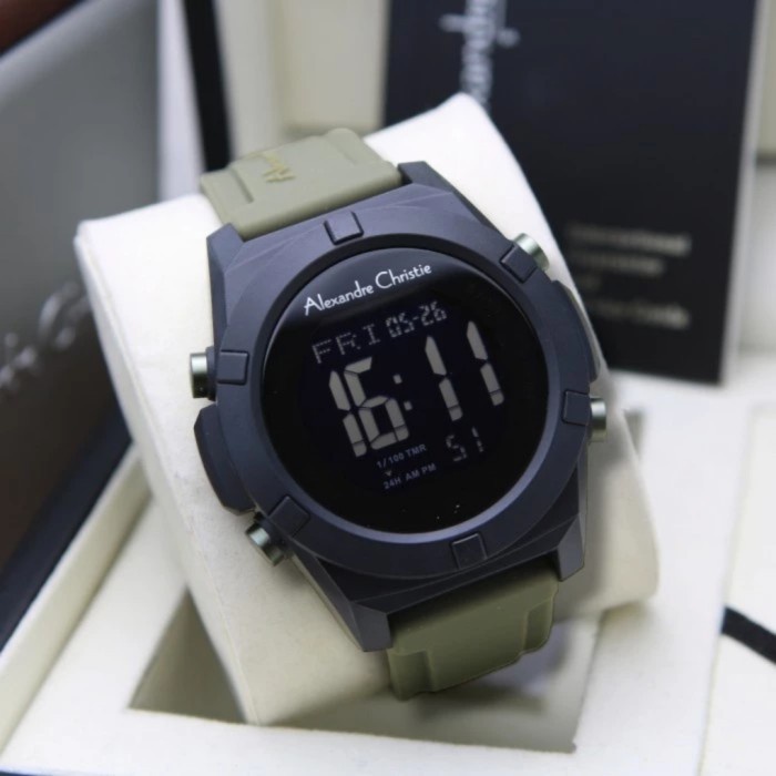Jam Tangan Pria Alexandre Christie Digi AC9371 - AC 9371 Green Black