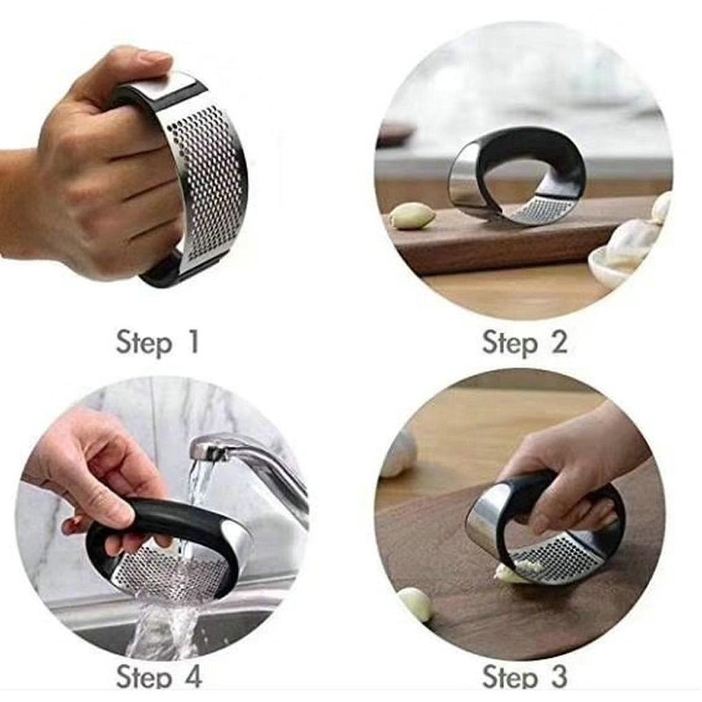 Garlic Presses Ginger Crusher Parutan Sayur Mincer Stainless Steel Squeezer Permukaan Halus Perlengkapan Masak Gadget Dapur