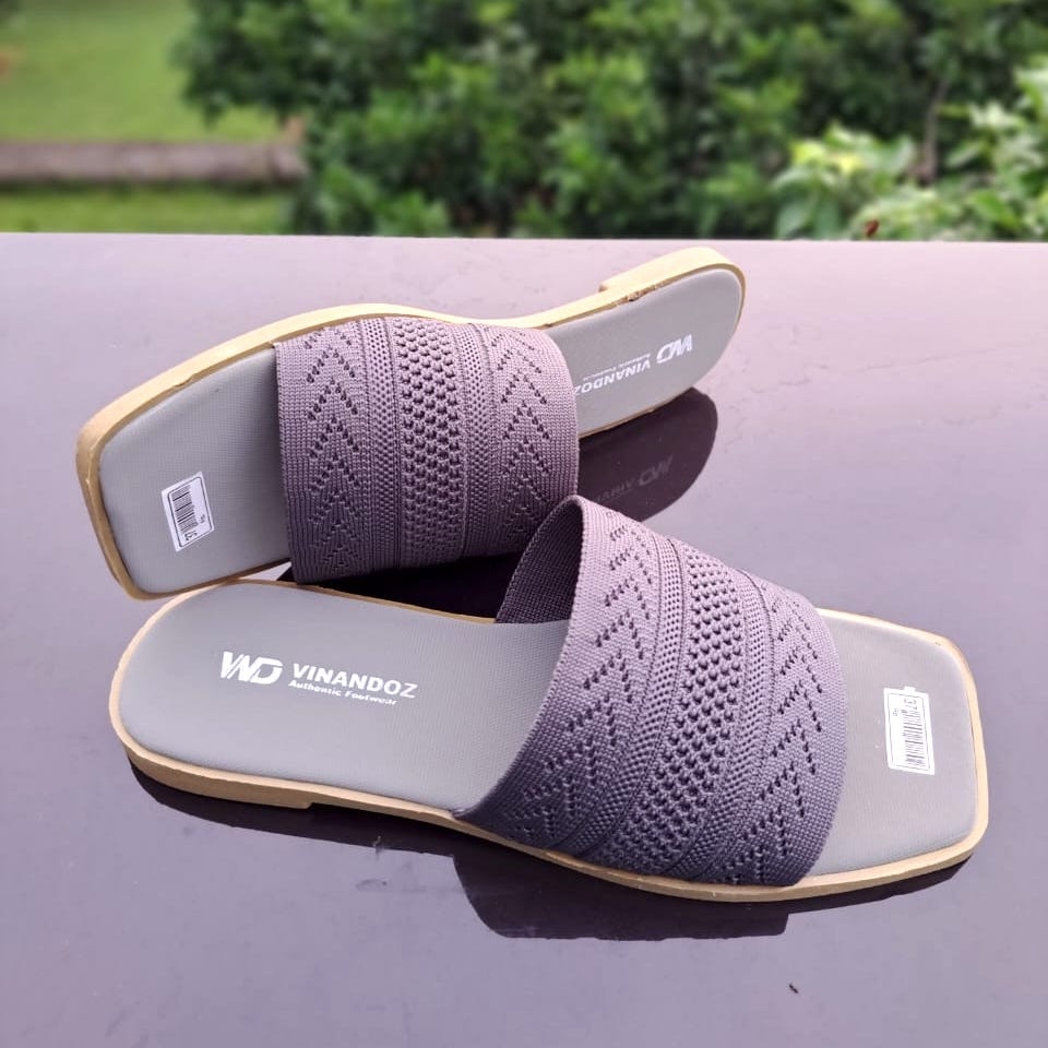 Sandal Teplek Wanita Bahan Rajut Sol Karet Anti Slip - VINANDOZ RJ01