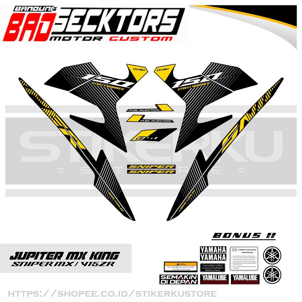 STRIPING YAMAHA SNIPER / DASAR PUTIH / SNIPER 150 MXi / EXCITER 150 / JUPITER / MX KING / STICKER / 