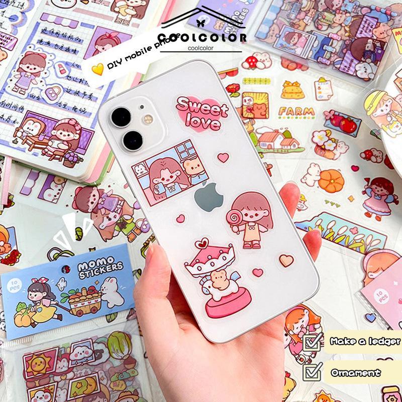 COD❤️Stiker buku pegangan kartun PET tahan air Dekorasi mug ponsel DIY stiker karakter- cl