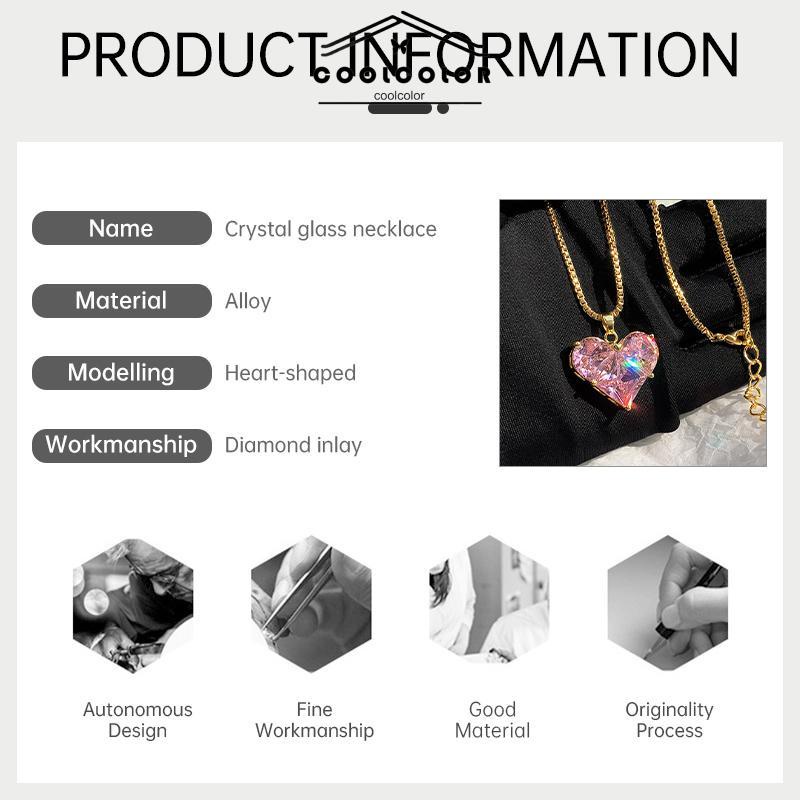 COD❤️Kalung kristal super berkilau Rantai tulang selangka cinta Aksesori fesyen wanita- cl