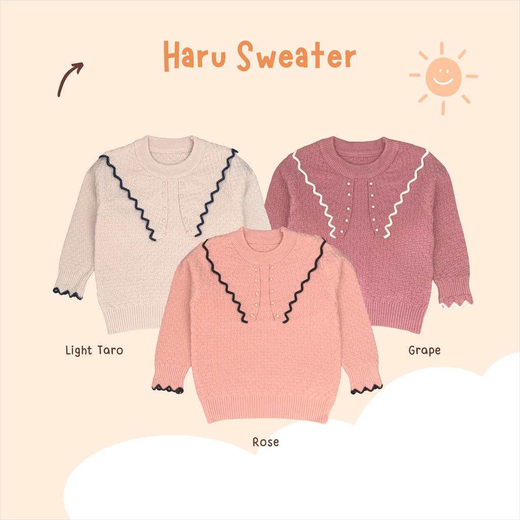 Haru Sweater Anak Perempuan Sweater Knit Anak Cewe Usia 1-5 Tahun Sweater Knit Lucu Sweater Anak Korea Jaket Rajut Anak