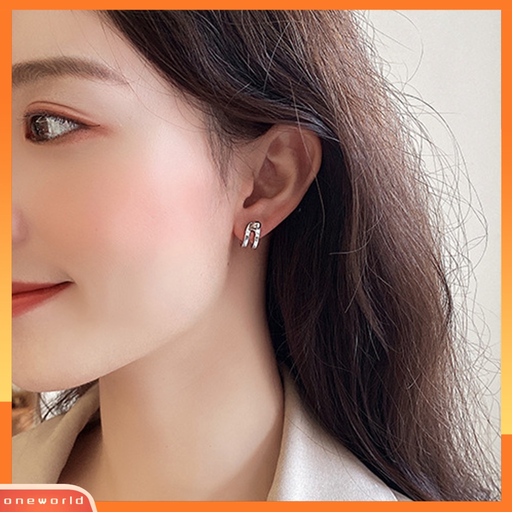 [WOD] 1pasang Anting Giwang Simple Elegan Halus Menawan Ringan Berkilau Gaya Korea Earrings Untuk Outdoor