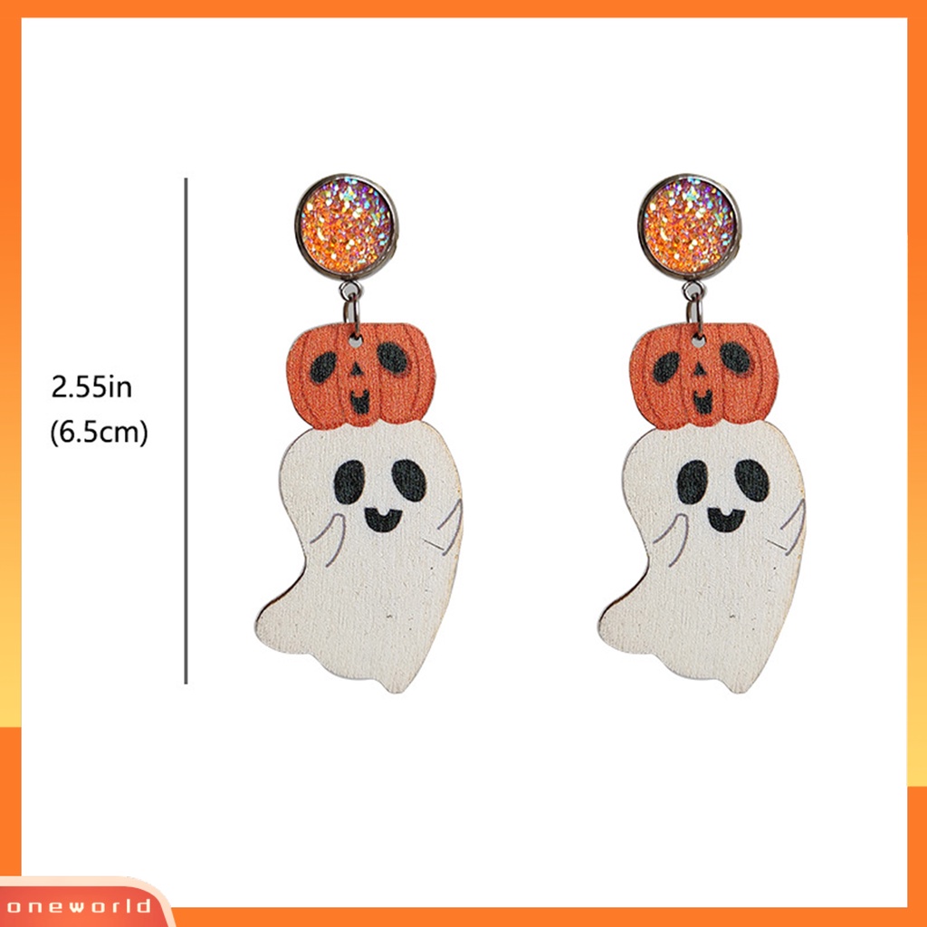 [WOD] 1pasang Anting Kreatif Indah Pengerjaan Halus Dekorasi Halloween Anting Labu Lucu Untuk Pesta