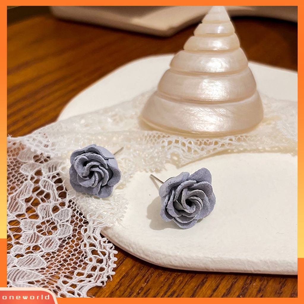 [WOD] 1pasang Anting Wanita Gaya Gelap Indah Telinga Dekorasi Kepribadian Biru Enchantress Rose Retro Ear Studs Untuk Pacaran