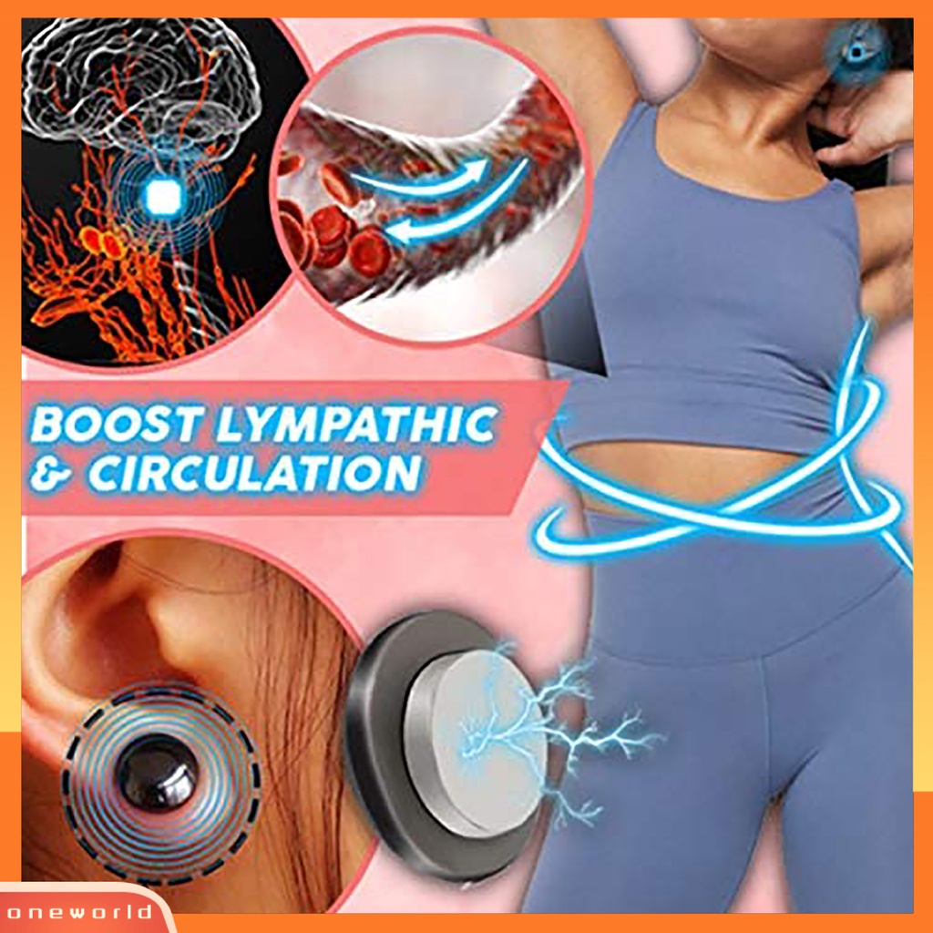 [WOD] 4pcs Unisex ic Slimming Akupunktur Merangsang Perhiasan Anting Pejantan Telinga