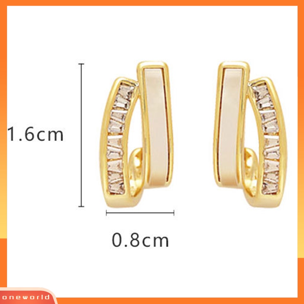 [WOD] 1pasang Anting Wanita Warna Vibrant Tahan Karat Alloy Ganda Melengkung Berbentuk Anting Pejantan Anting Pesta Hadiah Ulang Tahun